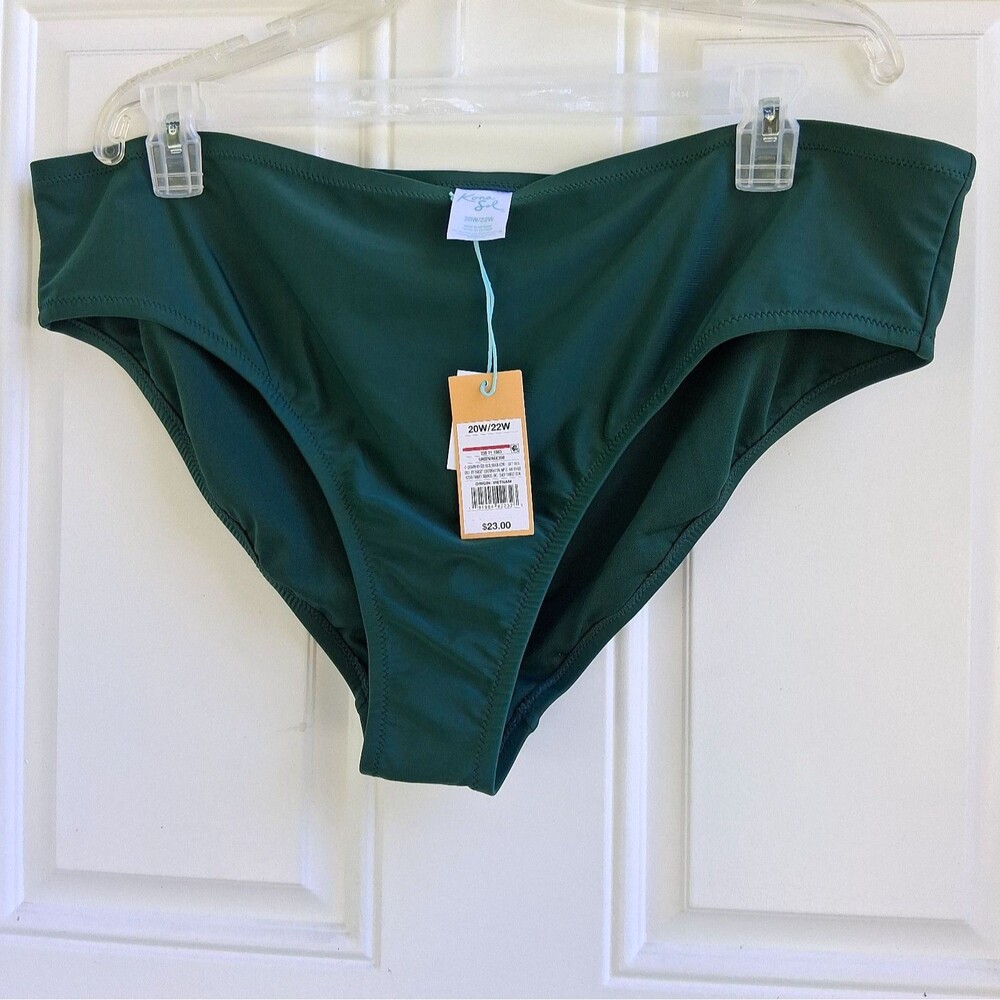 353 Deep Hunter Green 20W/22W Bikini Plus Bottoms Women's Kona Sol NWT